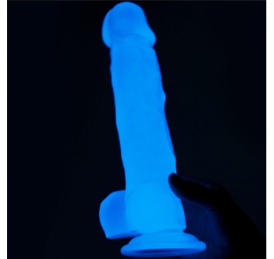 Dildo led giętkie duży penis podświetlany 21,5 cm